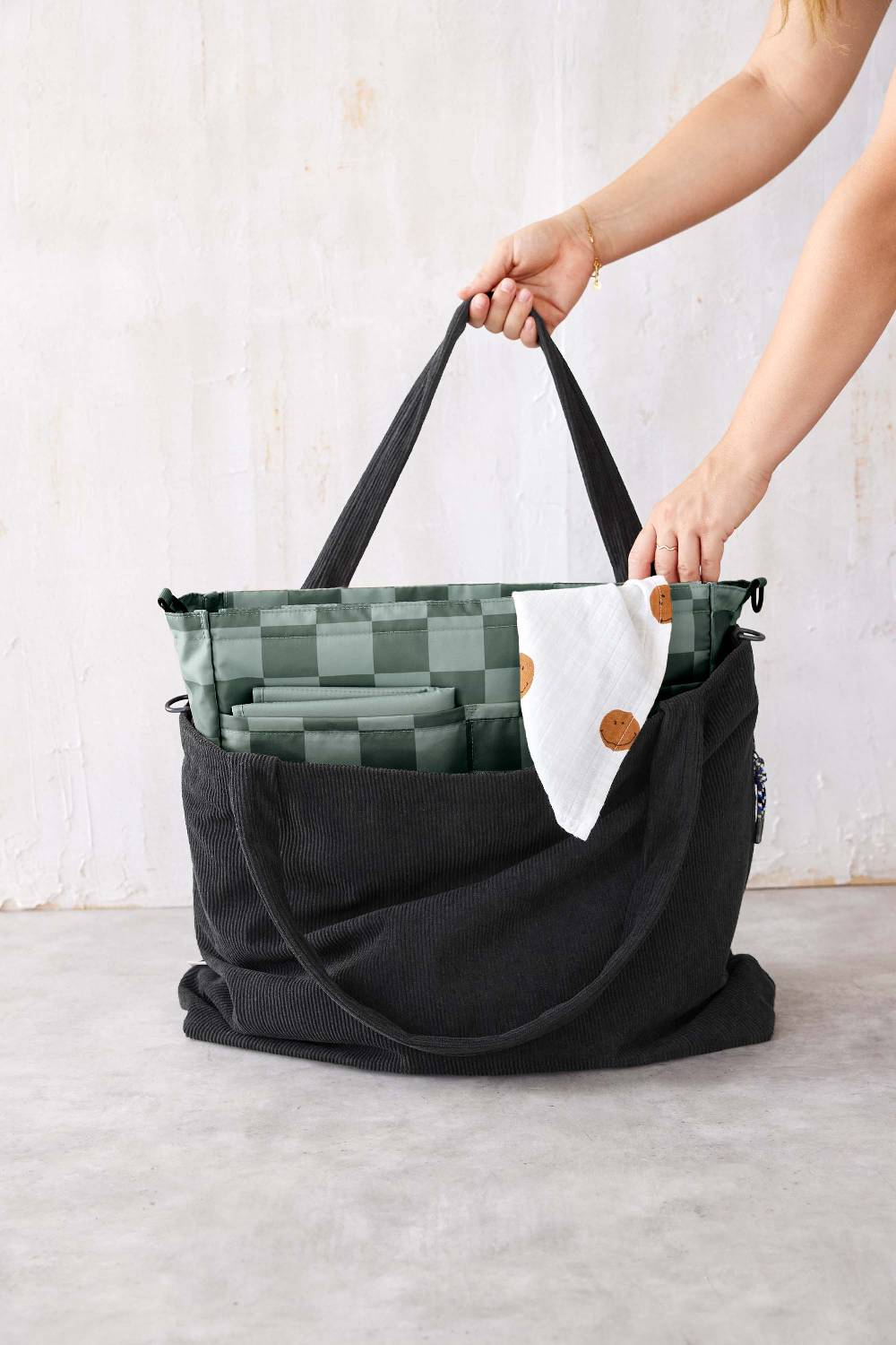 Lässig Shopper MIX - Cord, Schwarz Tiefpreis