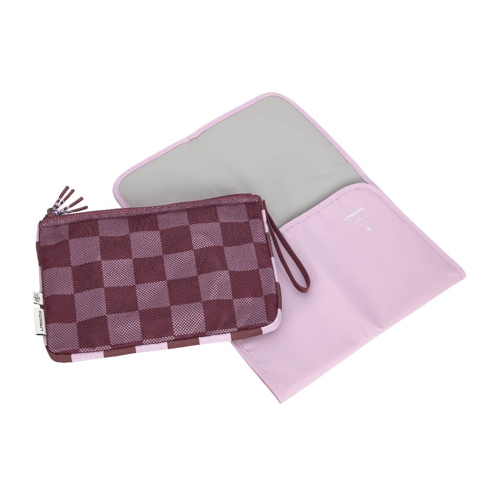 Lässig Windeltasche - Clutch, Tiefrot Lavendel