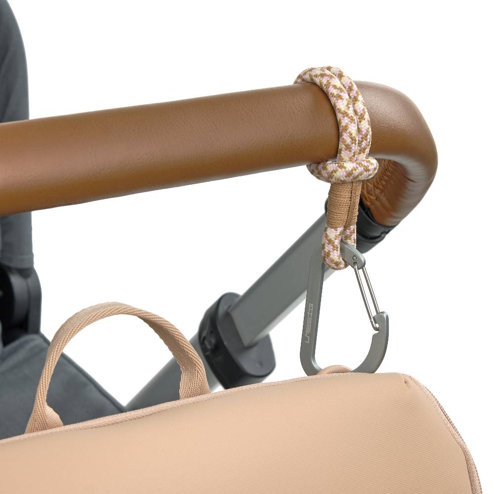 Lässig Kinderwagenhaken 2er Set - Karabiner, Beige Vanille Letzte 3 Tage