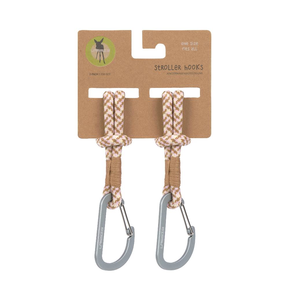 Lässig Kinderwagenhaken 2er Set - Karabiner, Beige Vanille Letzte 3 Tage