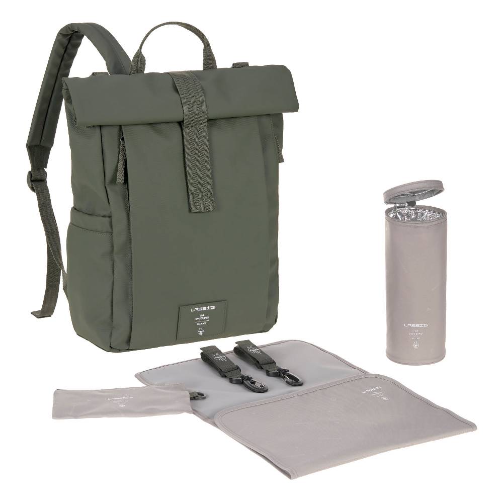 Lässig Wickelrucksack - Rolltop Up Backpack, Oliv