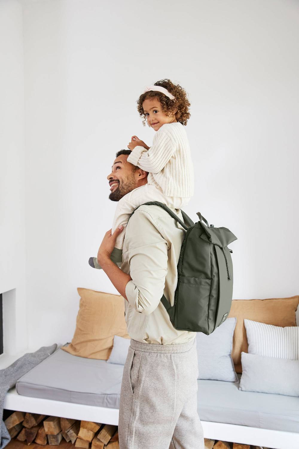 Lässig Wickelrucksack - Rolltop Up Backpack, Oliv Zeitbegrenzte Promotion