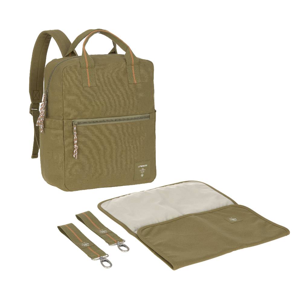 Lässig Wickelrucksack Square Little One & Me - Big, Oliv