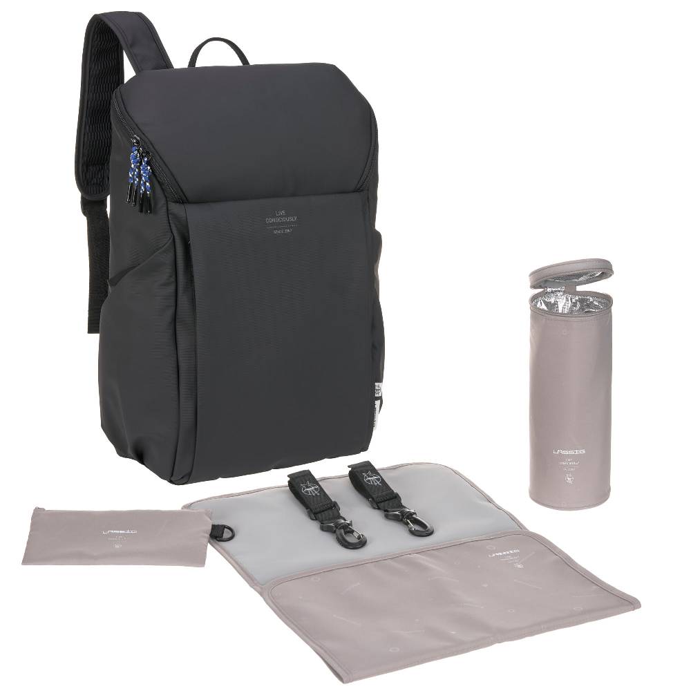 Lässig Wickelrucksack - Slender Up Backpack, Schwarz