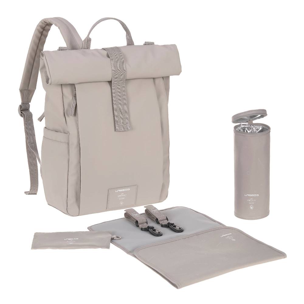 Lässig Wickelrucksack - Rolltop Up Backpack, Taupe (Limited Edition)