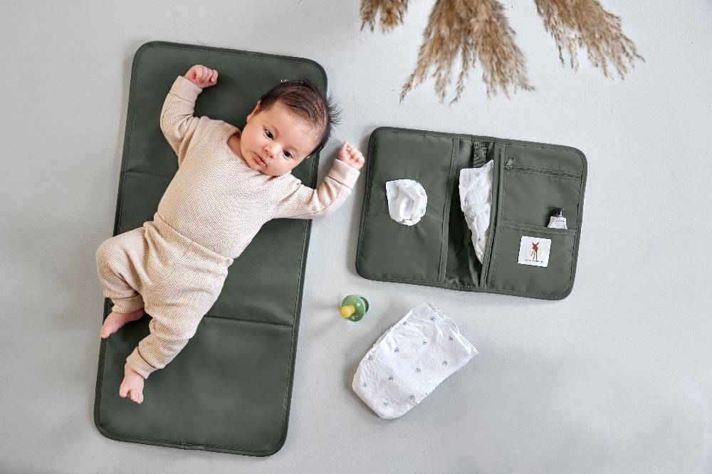 Lässig Windeltasche - kleine Wickeltasche, Olive Vierteljährliche Förderung