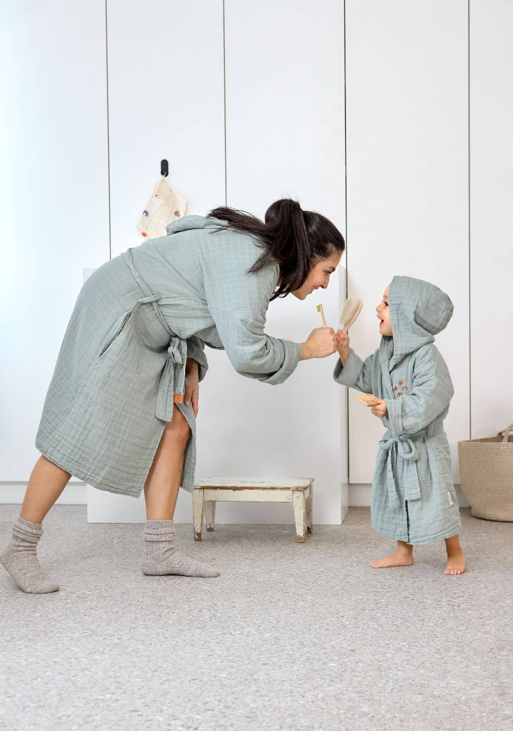 Lässig Bademantel Kinder (Little One & Me) - Baumwolle, Hellblau 50% Rabatt mit kostenlosem Versand