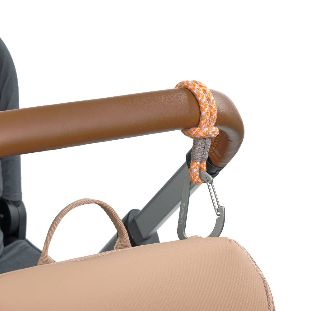 Lässig Kinderwagenhaken 2er Set - Karabiner, Beige Orange Kostenloser Versand international