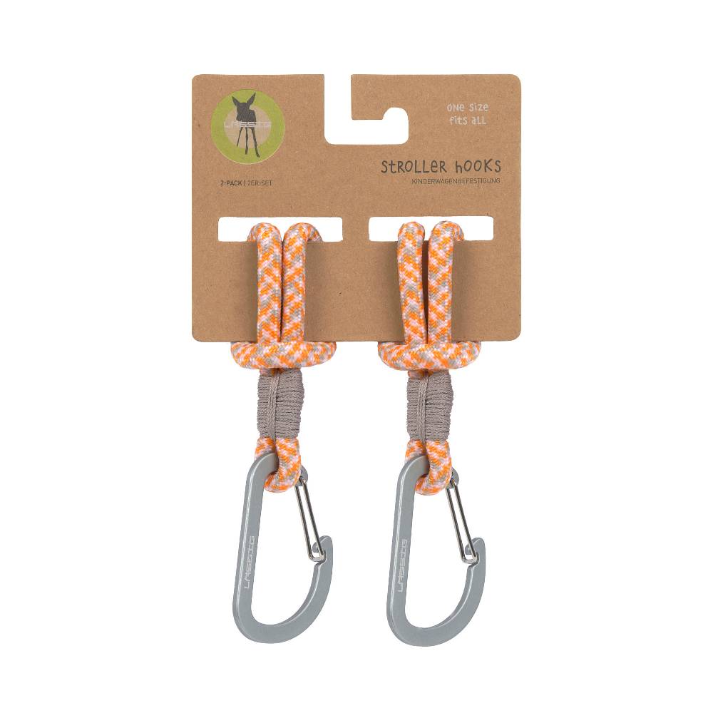 Lässig Kinderwagenhaken 2er Set - Karabiner, Beige Orange Kostenloser Versand international