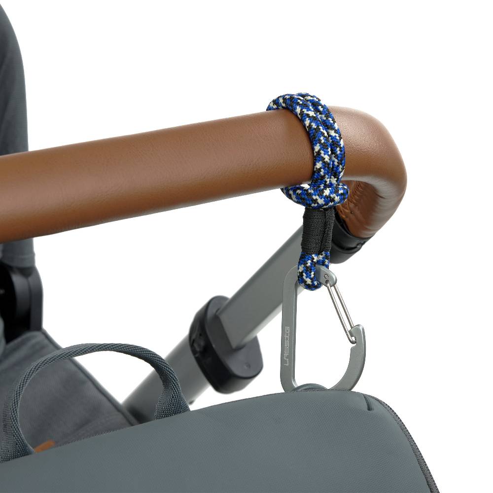 Lässig Kinderwagenhaken 2er Set - Karabiner, Schwarz Blau Fabrikladen