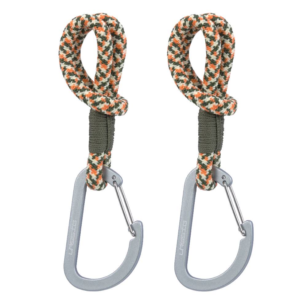 Lässig Kinderwagenhaken 2er Set - Karabiner, Oliv Rot