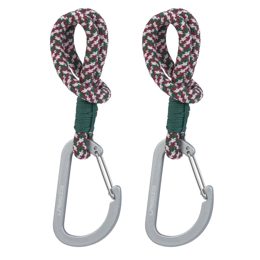 Lässig Kinderwagenhaken 2er Set - Karabiner, Grün Lila