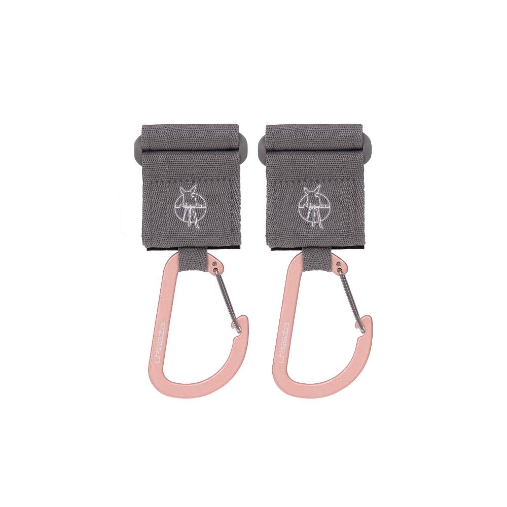 Lässig Kinderwagenhaken 2er Set - Karabiner, Grau