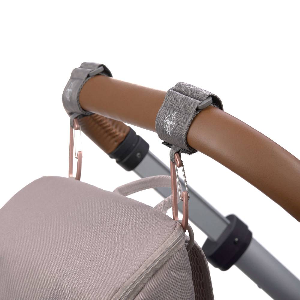 Lässig Kinderwagenhaken 2er Set - Karabiner, Grau Verkauf