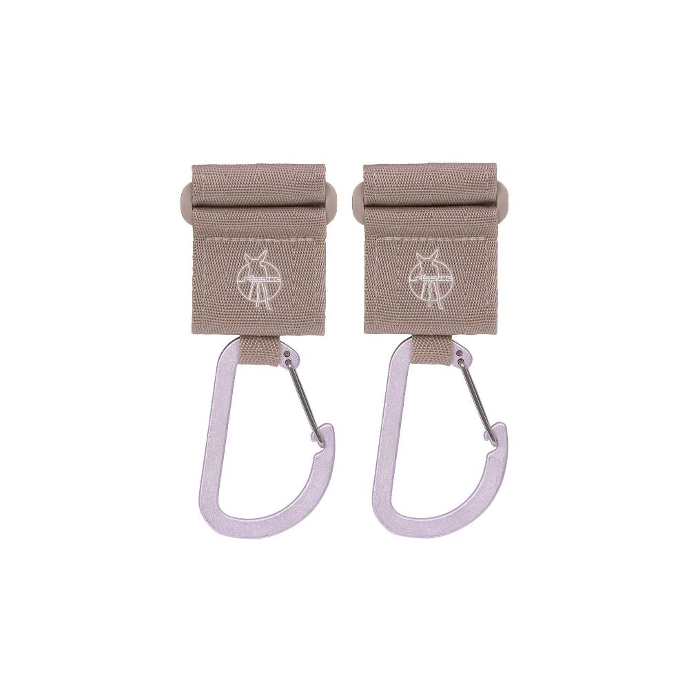 Lässig Kinderwagenhaken 2er Set - Karabiner, Beige