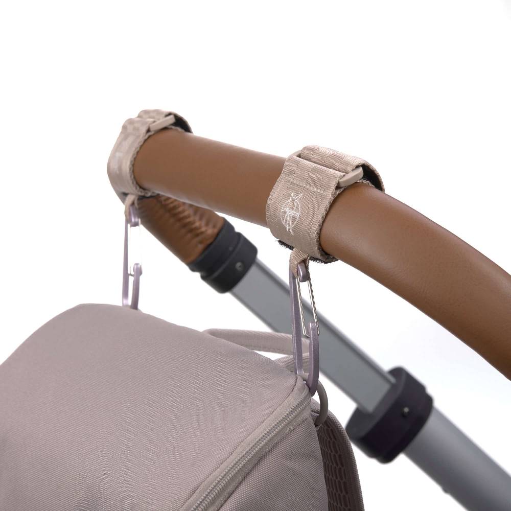 Lässig Kinderwagenhaken 2er Set - Karabiner, Beige Neuheiten