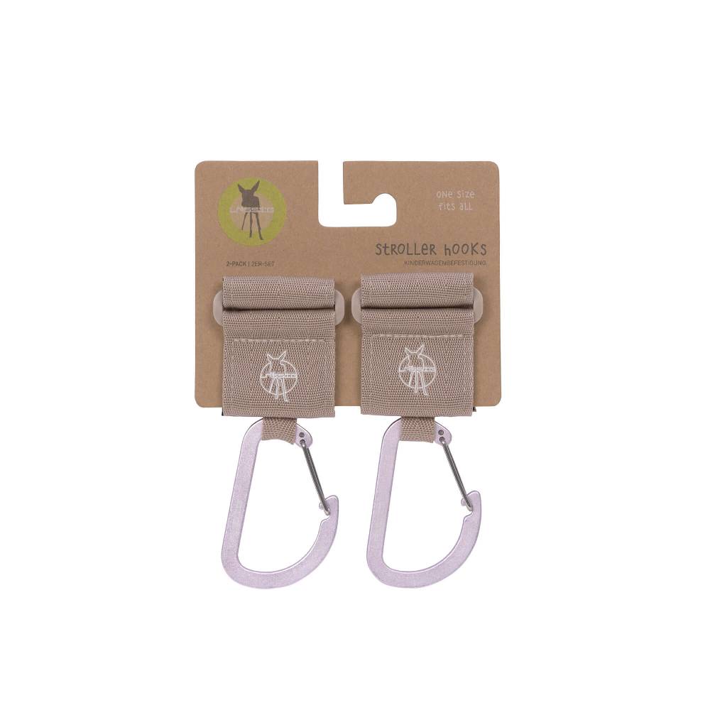 Lässig Kinderwagenhaken 2er Set - Karabiner, Beige Neuheiten