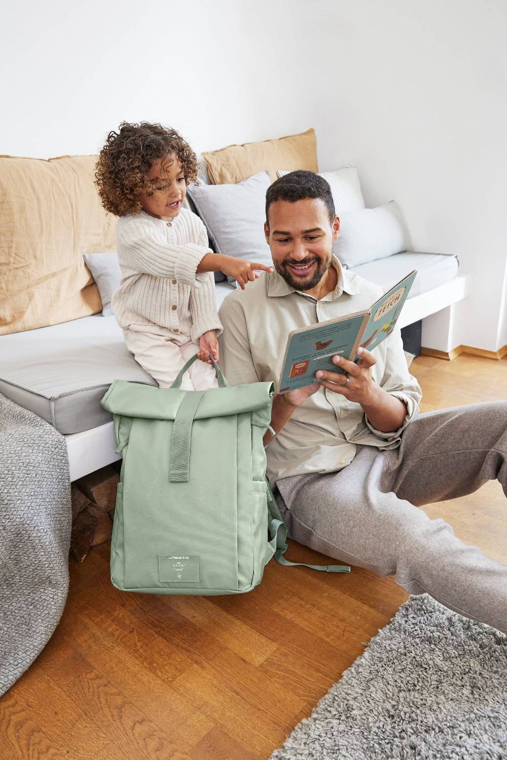 Lässig Wickelrucksack - Rolltop Up Backpack, Silbergrün Kauf eins, bekomm eins gratis