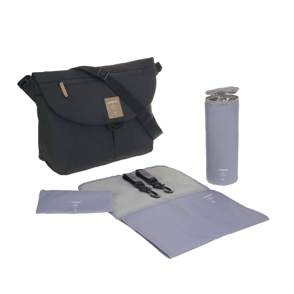 Lässig Wickeltasche - Green Label Manu Messenger Bag, Black
