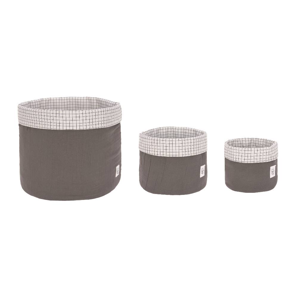 Lässig Aufbewahrungskorb (3 Stk) - Basket, Anthracite
