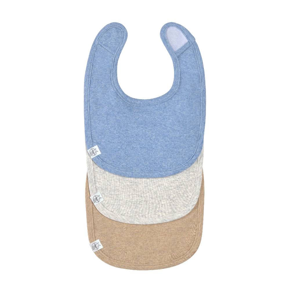 Lässig Spucklätzchen 3er Set - Baumwolle (bio), Blau Hellgrau Beige