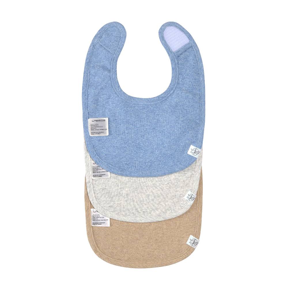 Lässig Spucklätzchen 3er Set - Baumwolle (bio), Blau Hellgrau Beige Black Friday Preise