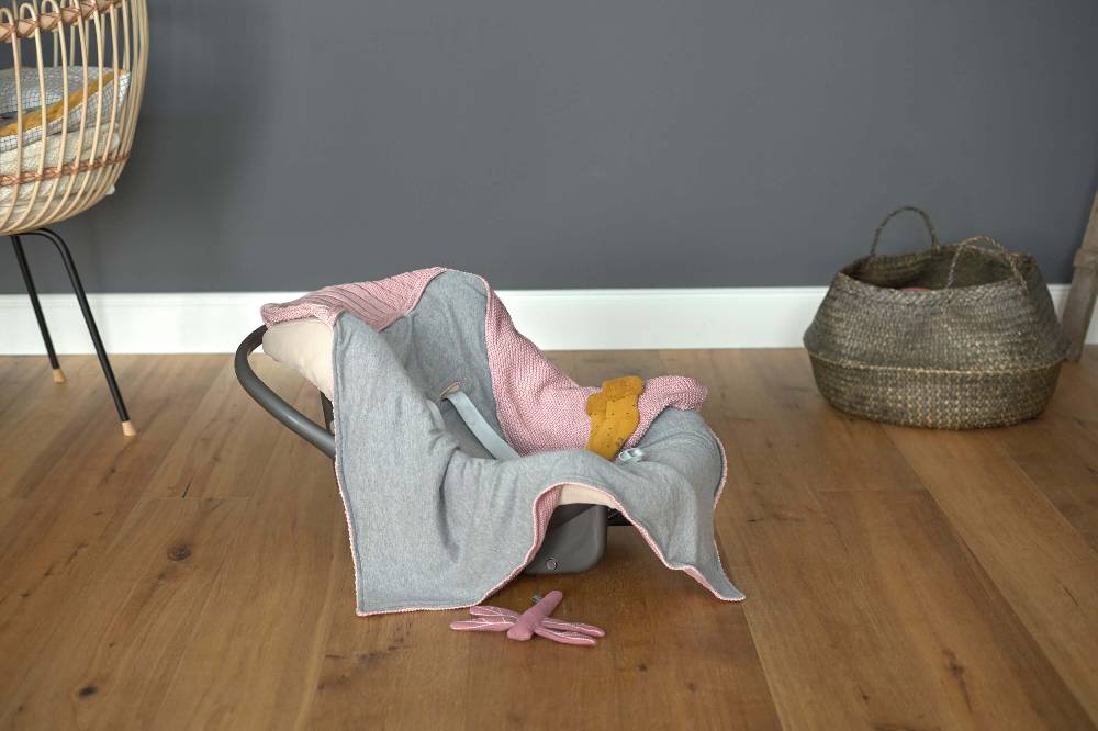 Lässig Einschlagdecke Baby - Bio Baumwolle, Dusky Pink Verkauf