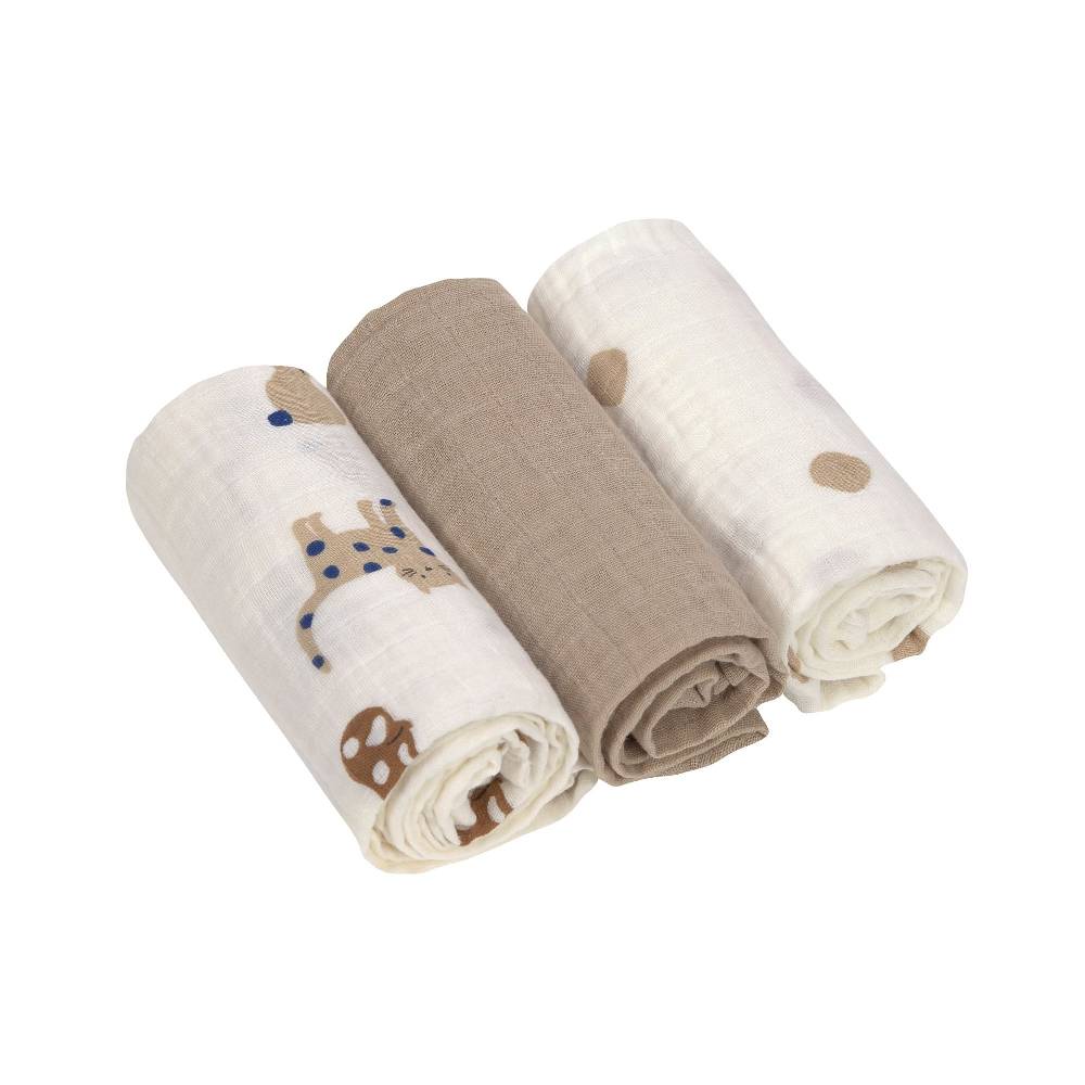 Lässig Mulltücher 3er Set 60 x 60 cm - Little Mateys, Royal Blau