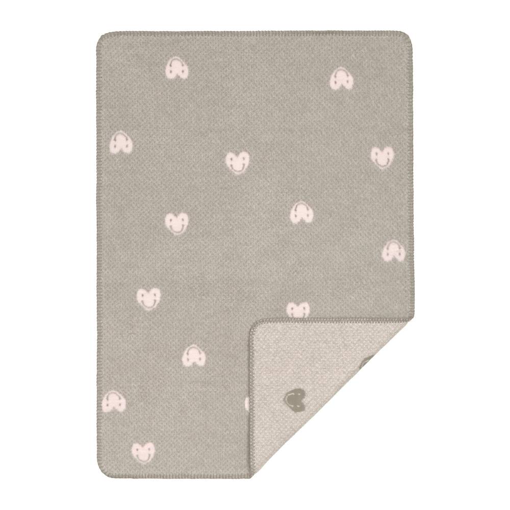 Lässig Babydecke - Bio Baumwolle, Grau Rosa