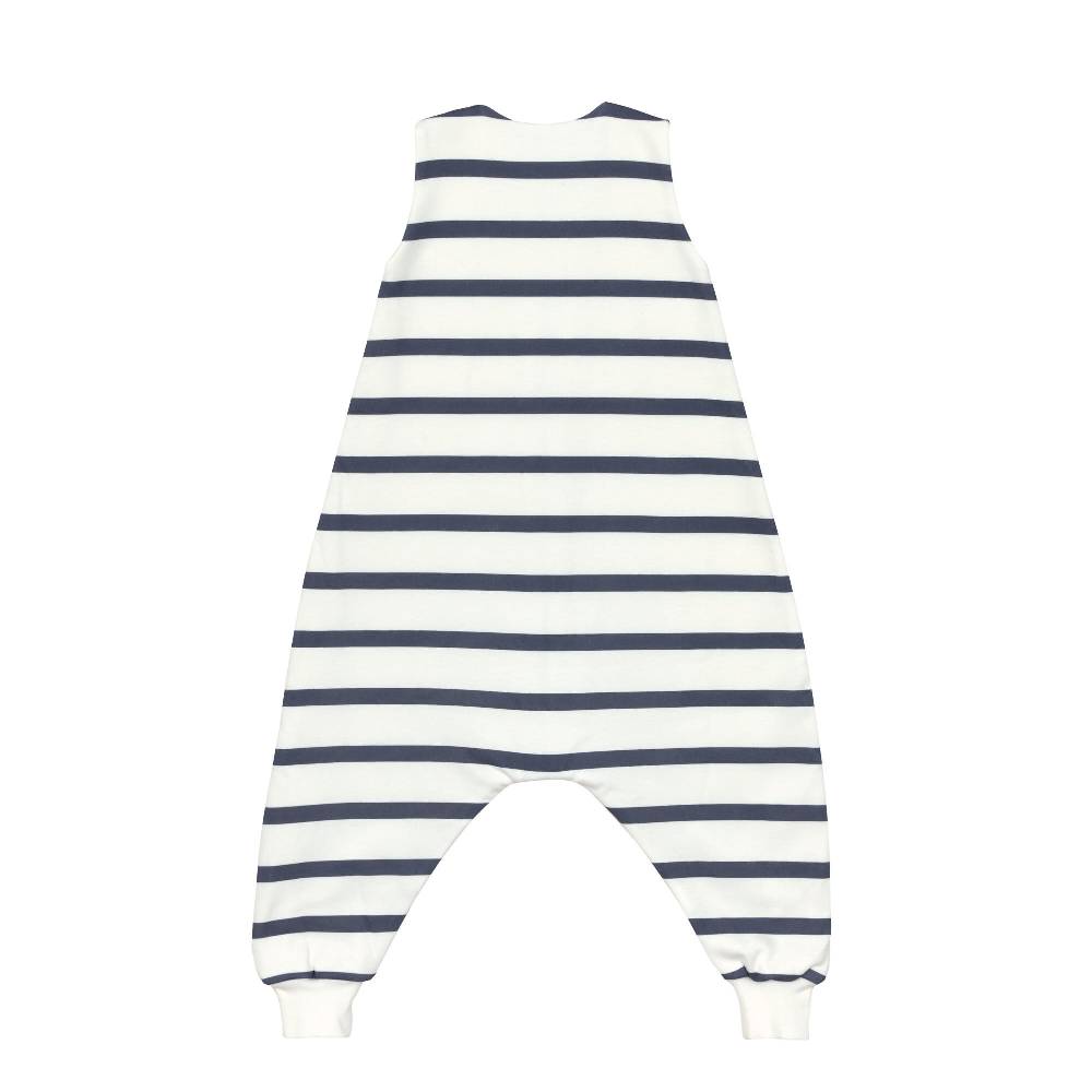 Lässig Kinder Schlafoverall 1 TOG - Bio Baumwolle, Gestreift, Blau Rabatt