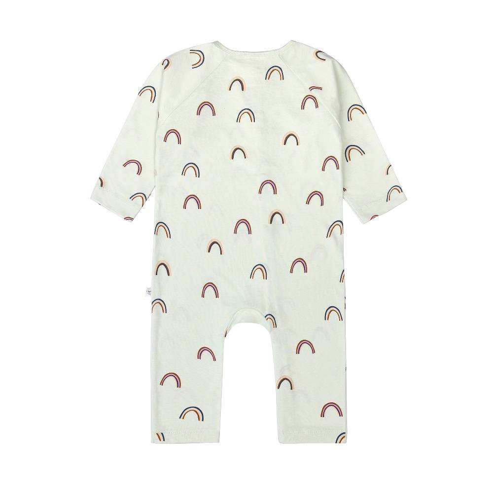 Lässig Baby Schlafoverall - Bio Baumwolle, Regenbogen, Mint Flash Sale