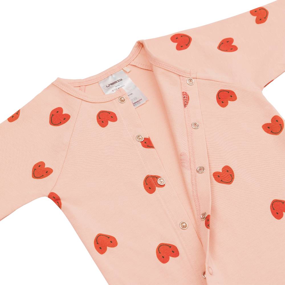 Lässig Baby Schlafoverall - Bio Baumwolle, Herzen, Rosa Online Shopping
