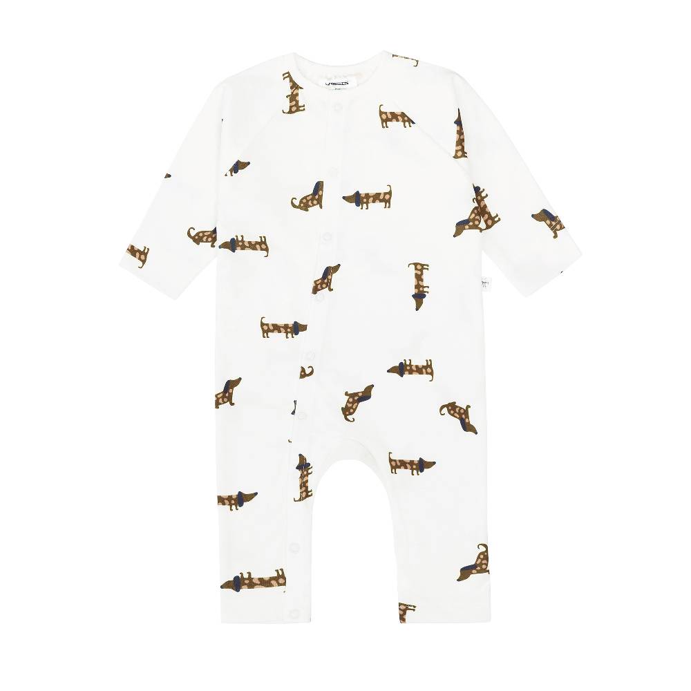 Lässig Baby Schlafoverall - Bio Baumwolle, Hund, Milky