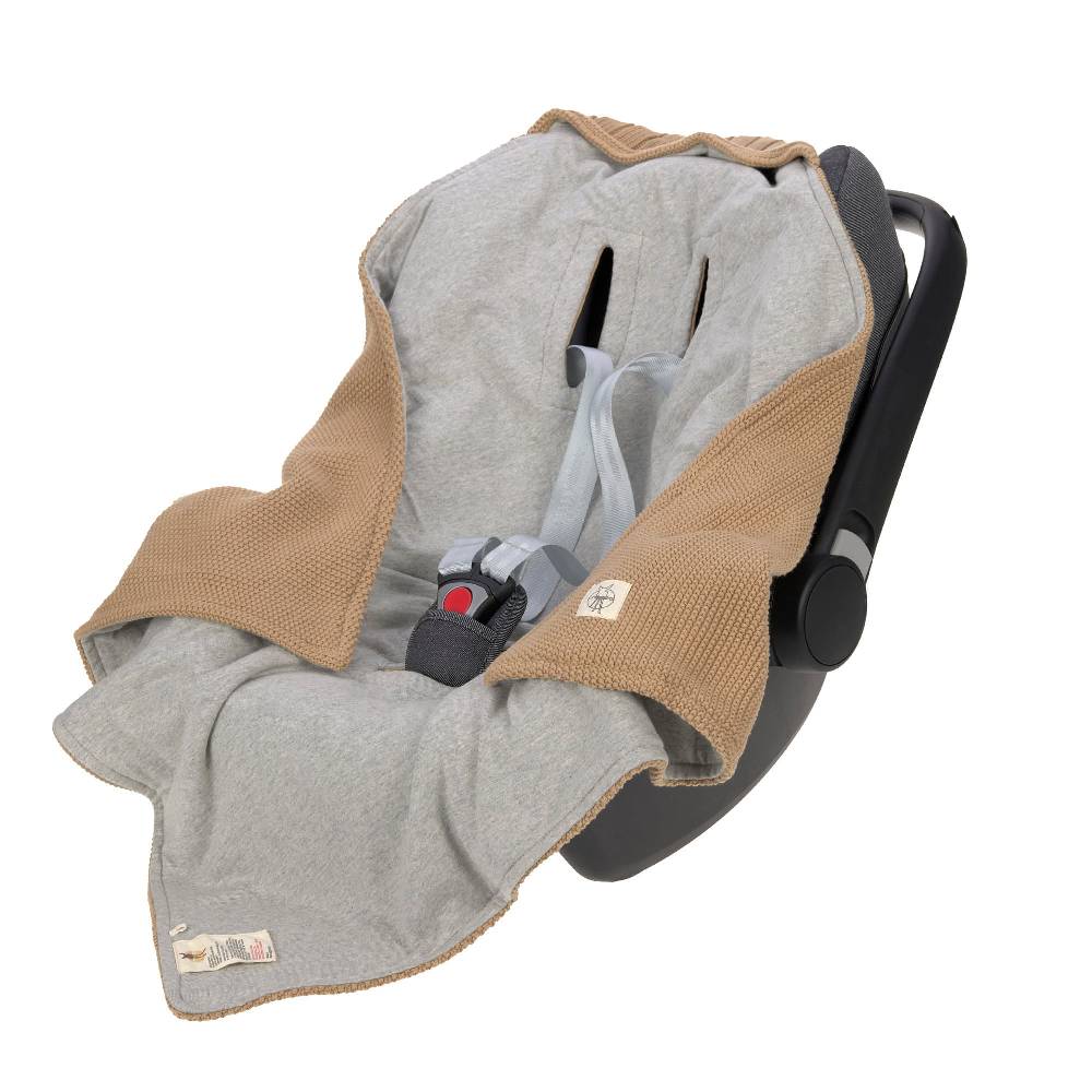 Lässig Einschlagdecke Baby - Bio Baumwolle, Sand