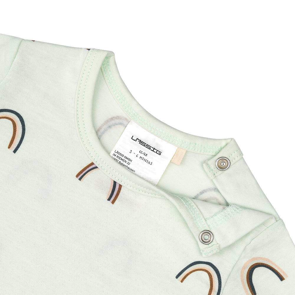 Lässig Baby Jumpsuit - Bio Baumwolle, Regenbogen, Mint Online Outlet