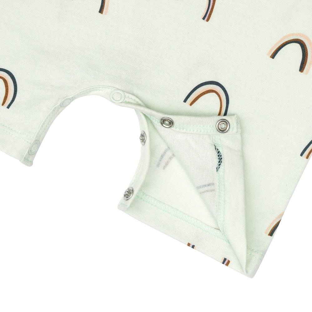 Lässig Baby Jumpsuit - Bio Baumwolle, Regenbogen, Mint Online Outlet