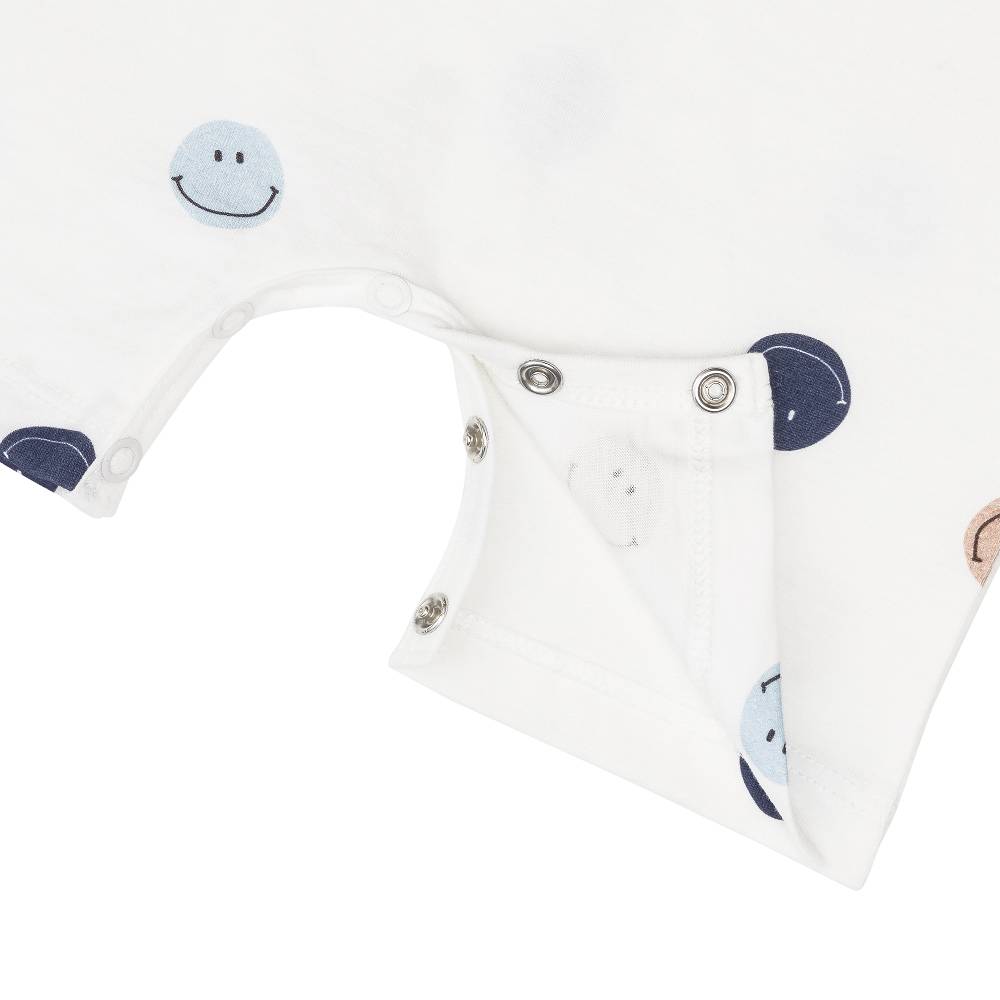 Lässig Baby Jumpsuit - Bio Baumwolle, Smile, Milky Zeitlich begrenztes Angebot