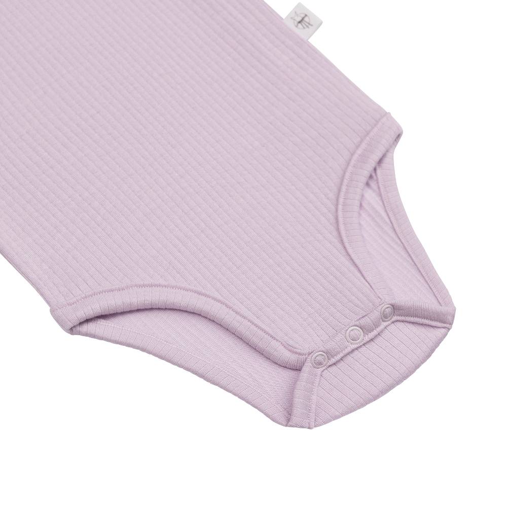 Lässig Baby Body Langarm - gerippt, Lila Tiefpreis
