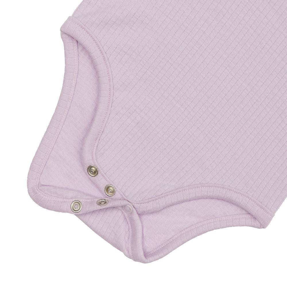 Lässig Baby Body Langarm - gerippt, Lila Tiefpreis