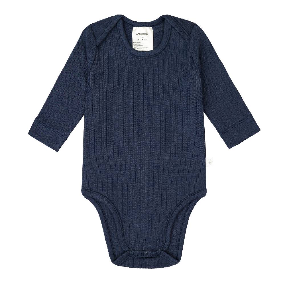Lässig Baby Body Langarm - gerippt, Blau