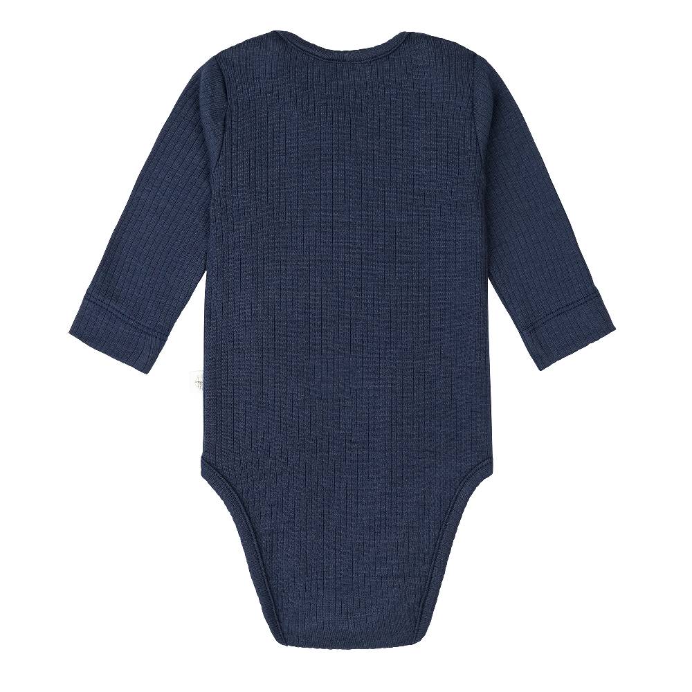 Lässig Baby Body Langarm - gerippt, Blau Super Sparpreis