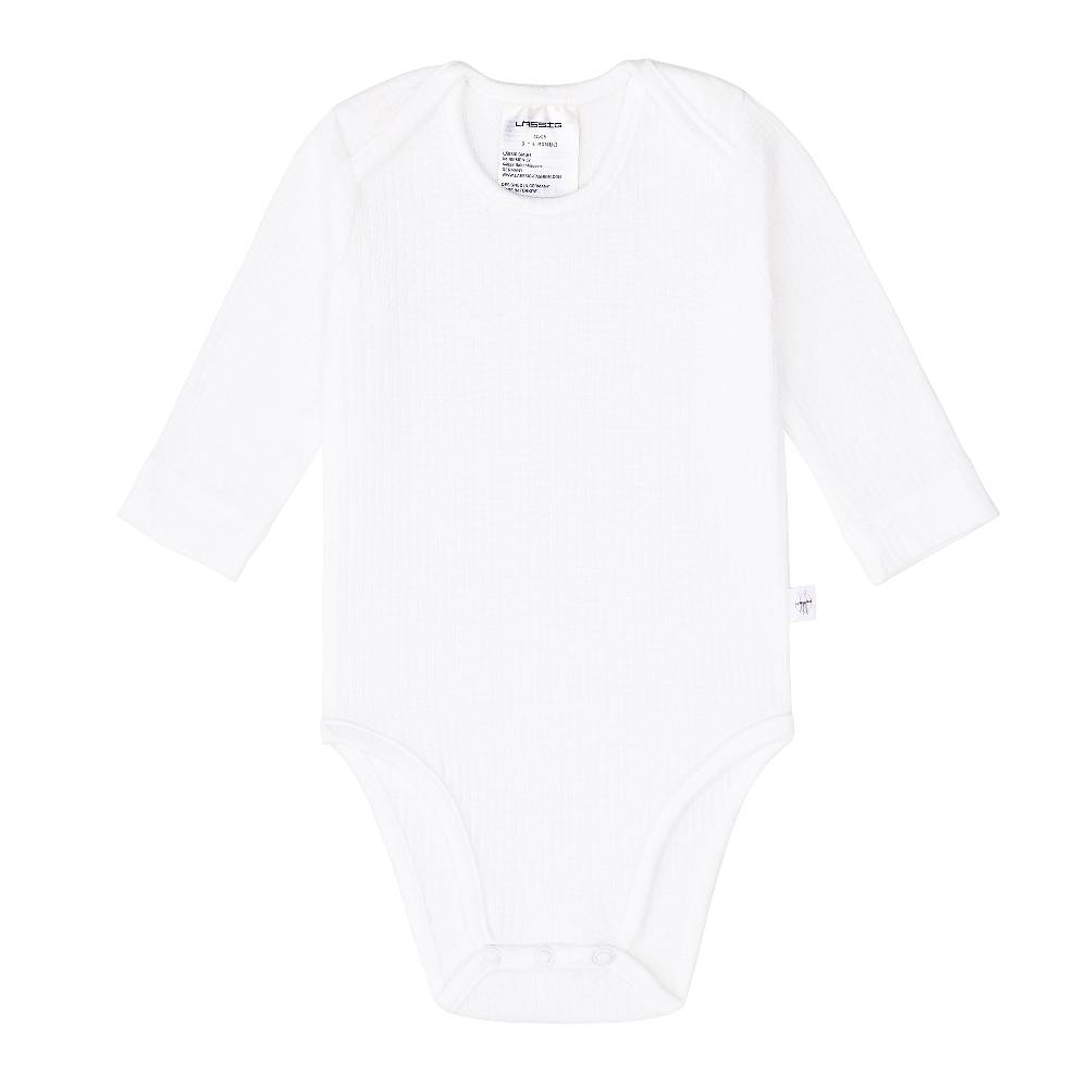 Lässig Baby Body Langarm - gerippt, Milky