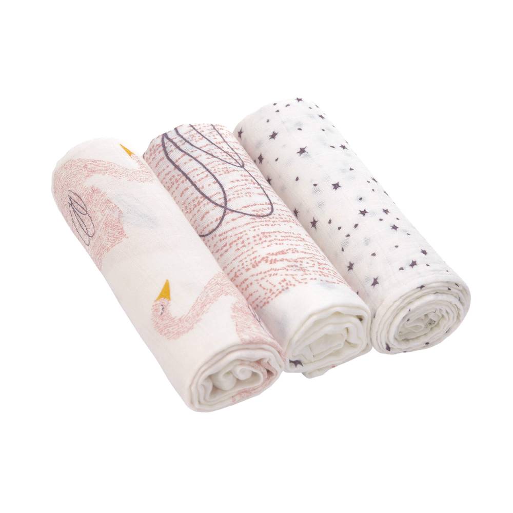 Lässig Mulltücher (3 Stk) - Heavenly Soft Swaddle L, Little Water Swan