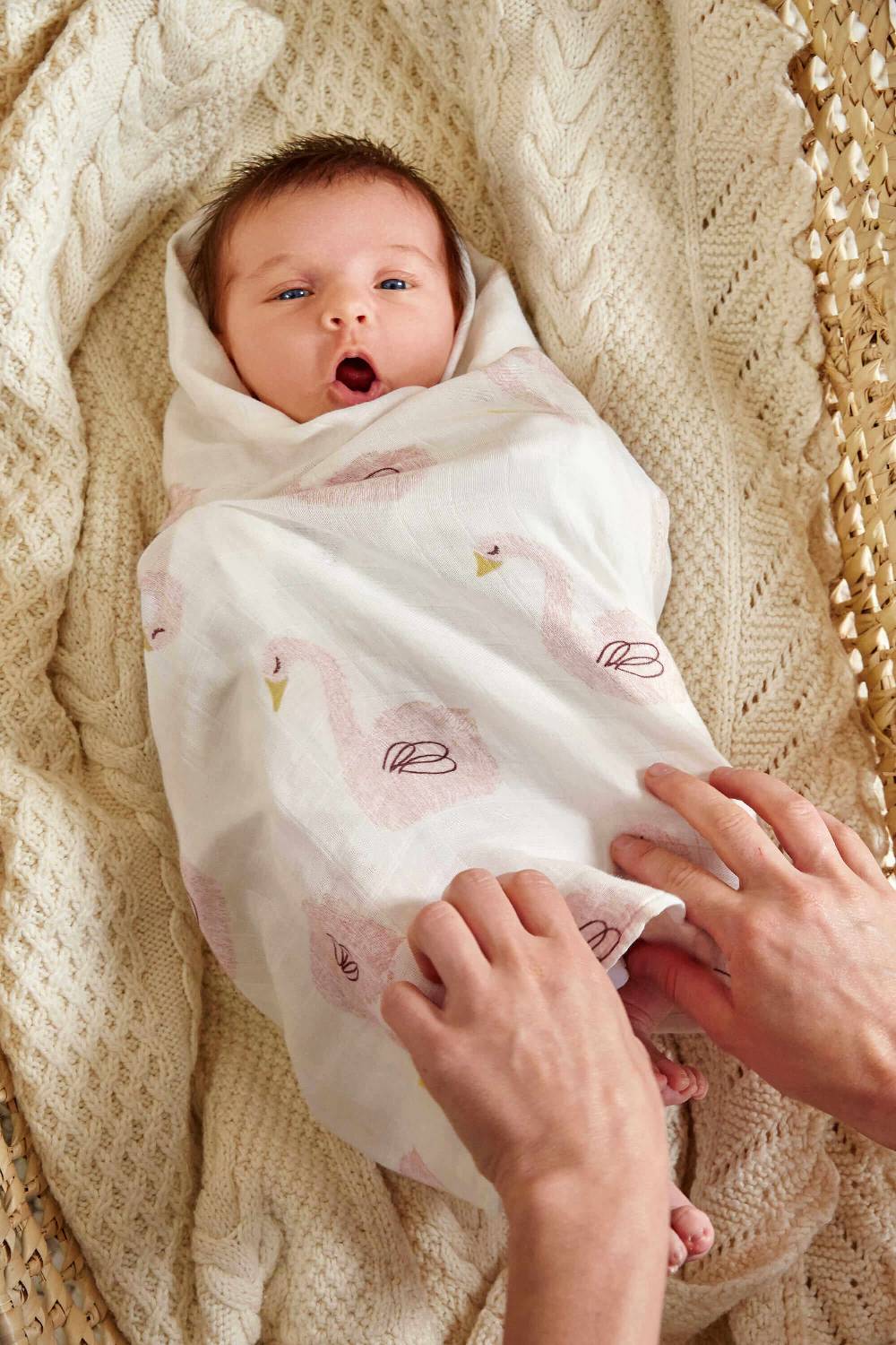 Lässig Mulltücher (3 Stk) - Heavenly Soft Swaddle L, Little Water Swan Nur noch ein Tag übrig