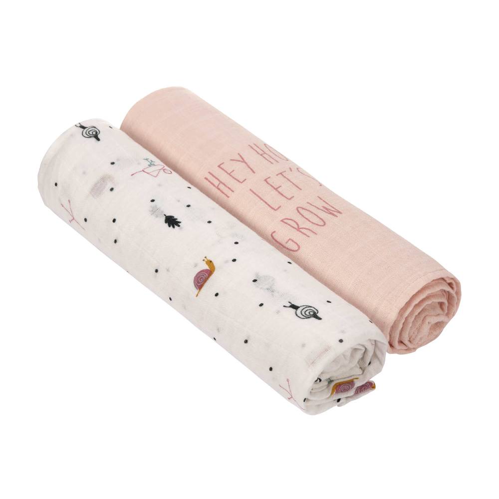 Lässig Mulltücher (2 Stk) - Heavenly Soft Swaddle XL, Garden Explorer Schnecke