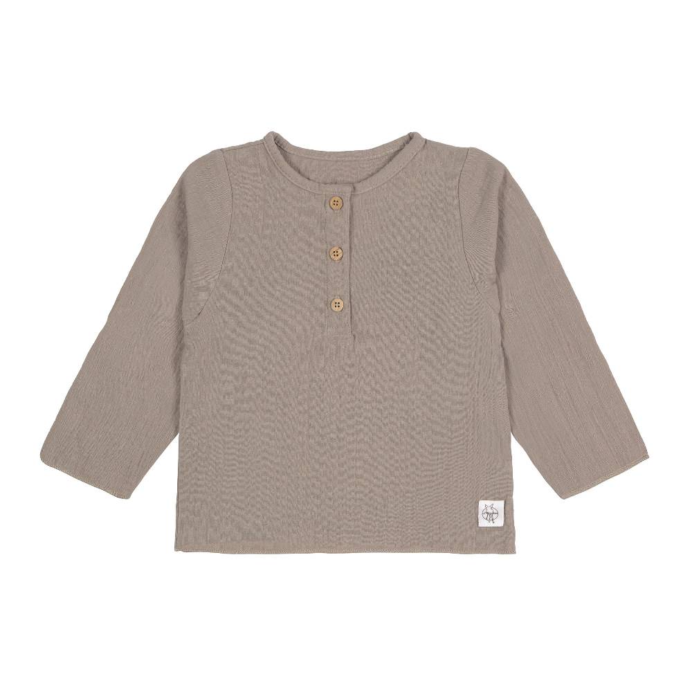 Lässig Baby Langarmshirt - Bio Baumwolle, Taupe, Grau
