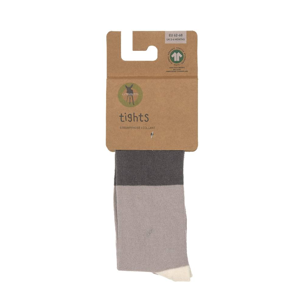 Lässig Strumpfhose GOTS - Tights, Block Streifen Taupe Anthrazit Black Friday Preise