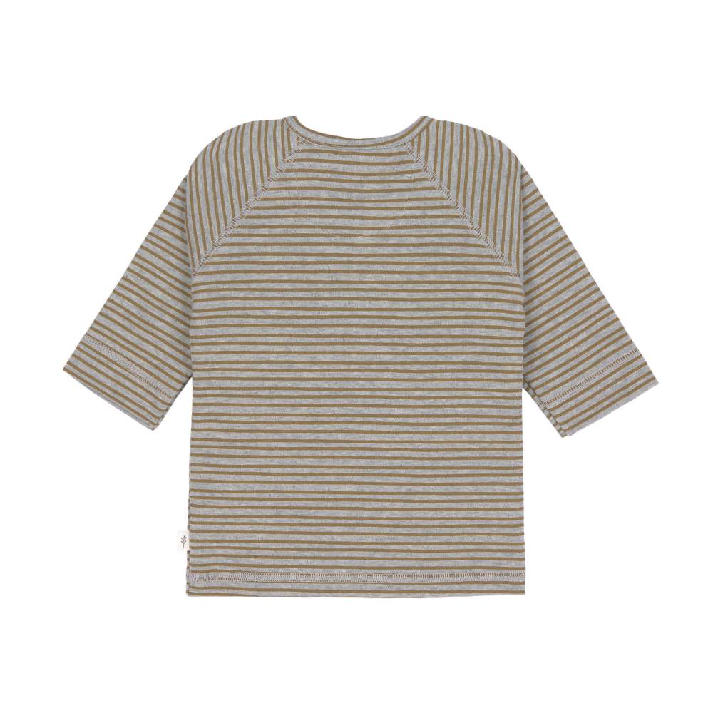 Lässig Baby Langarmshirt - Bio Baumwolle, Striped, Grau Mélange Im Verkauf