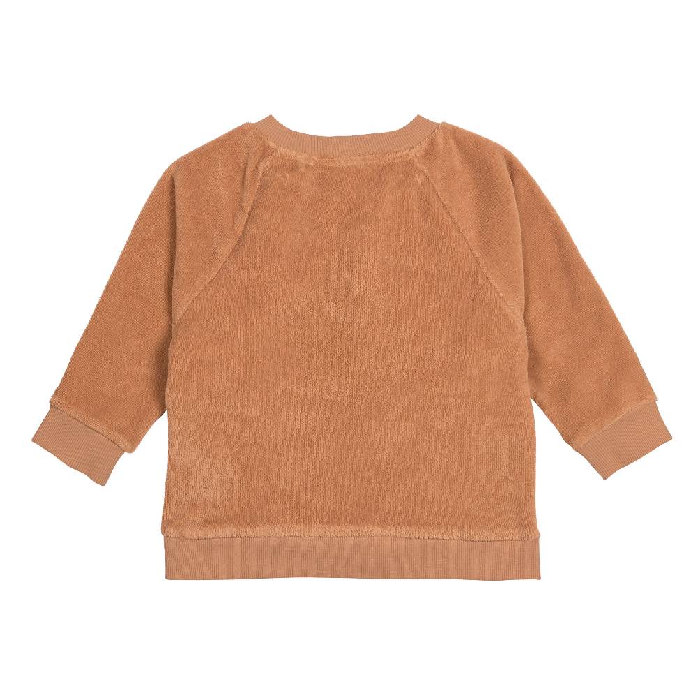 Lässig Frottee Sweater Kinder, Karamell im Angebot