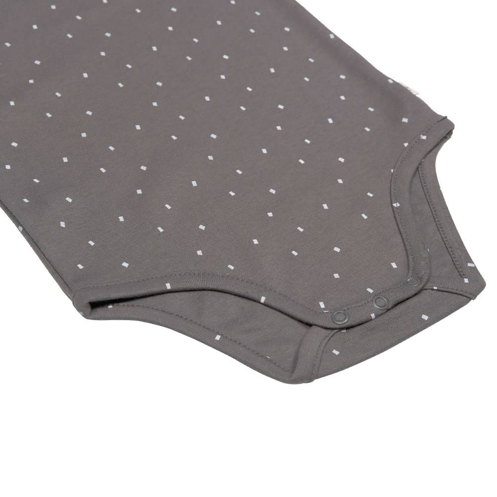 Lässig Baby Body langarm - Bio Baumwolle, Punkte, Anthrazit Fabrik Onlineshop